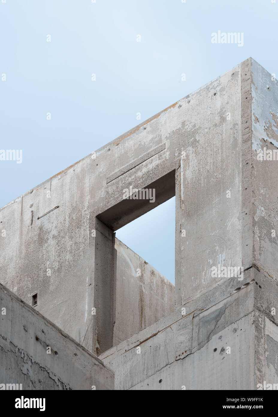 The doorframe of a new shell construction Stock Photo