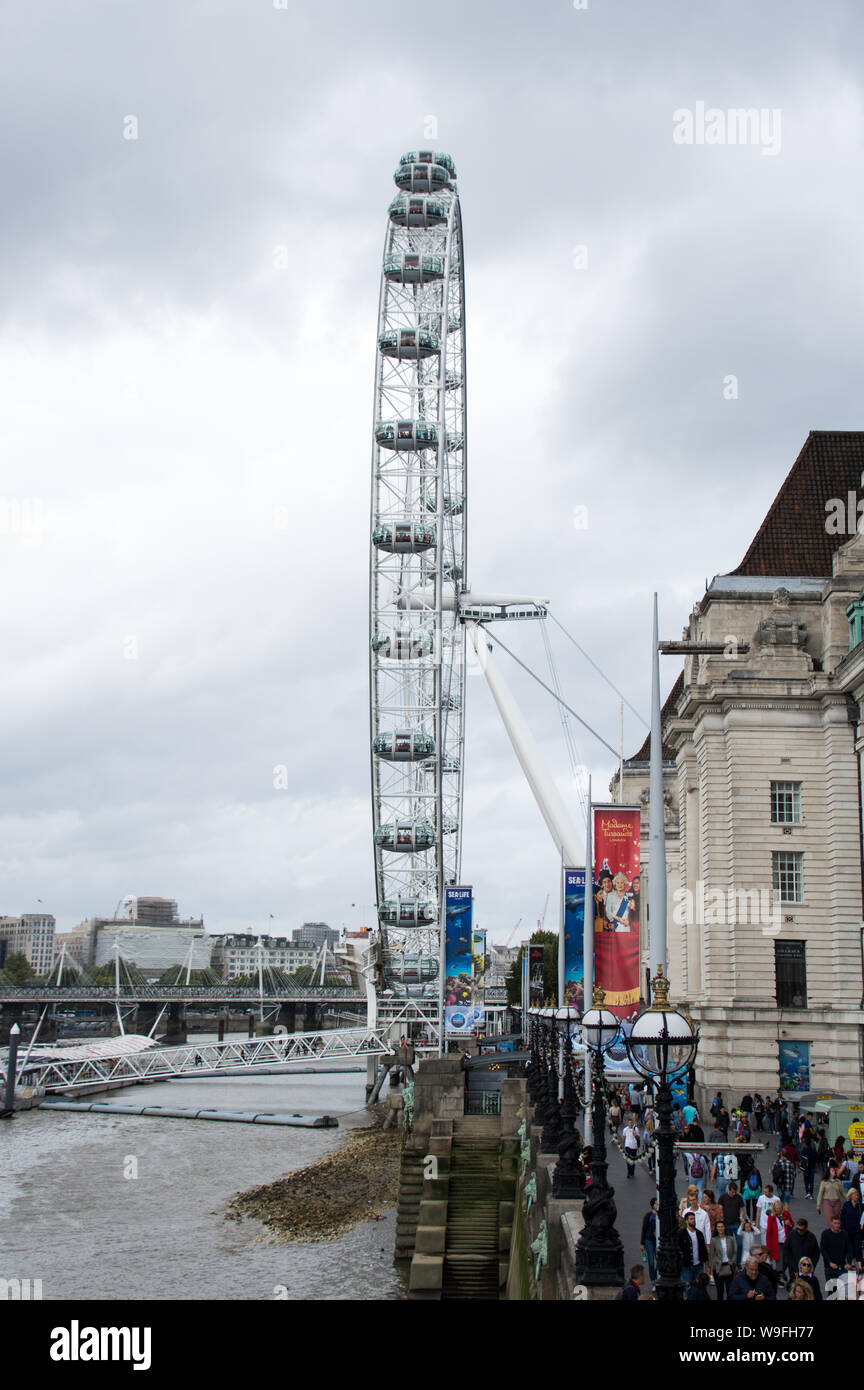 London eye sideways view Stock Photo