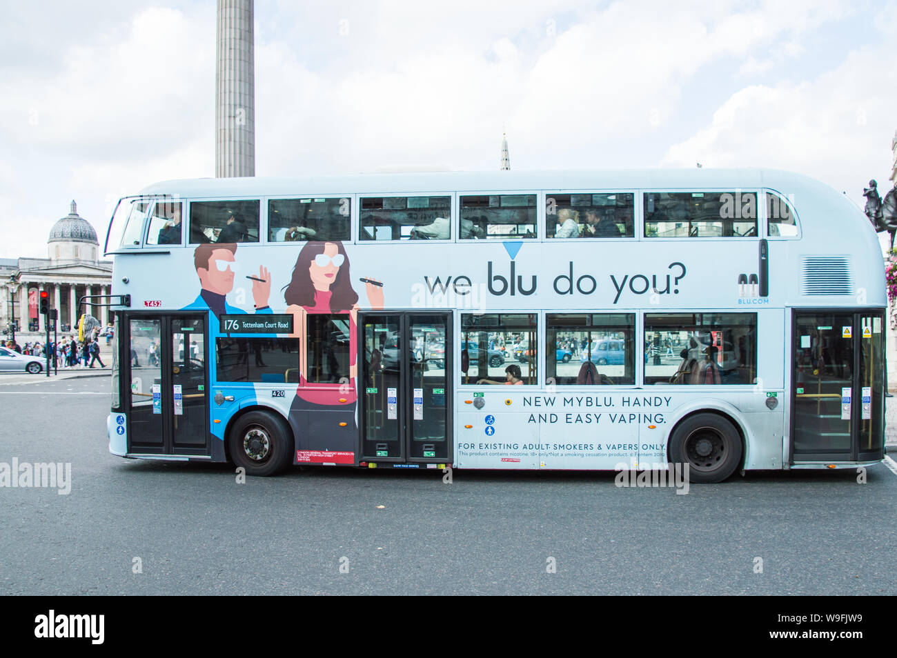 Vape Blu by Juul advertisement on London Bus Stock Photo