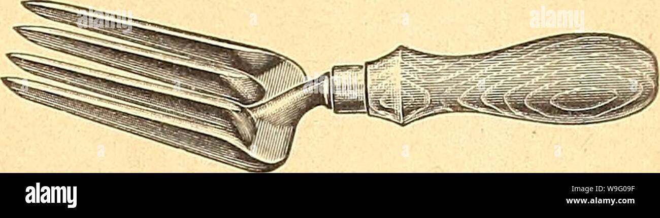 Archive image from page 86 of Currie's farm and garden annual. Currie's farm and garden annual : spring 1927 52nd year  curriesfarmgarde19curr 10 Year: 1927 ( PAT. 1907 19IS No. C- Xo. G- -Length 10 -Length 57 inch inch REICHARD'S COMBI- NATION SPRING- TOOTH MAGIC WEEDER HOES. TURN WORK INTO PAS- TIME. Tines are formed of the very best steel ob- tainable for the pur- pose. No. A— Length 9 inch. $0.15 No. B— Length 22 inch. .25 35 1.00    Forks—Hand weeding, 4 tine $0.30 Imported steel, 3 tine BO Solid steel, 4 tine 75 Five-Point Scratch Weeder, with 6-lnch Handle. Price. .20 Stock Photo