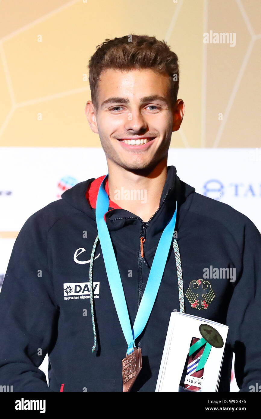 Tokyo, Japan. 13th Aug, 2019. Yannick Flohe (GER) Sport Climbing IFSC