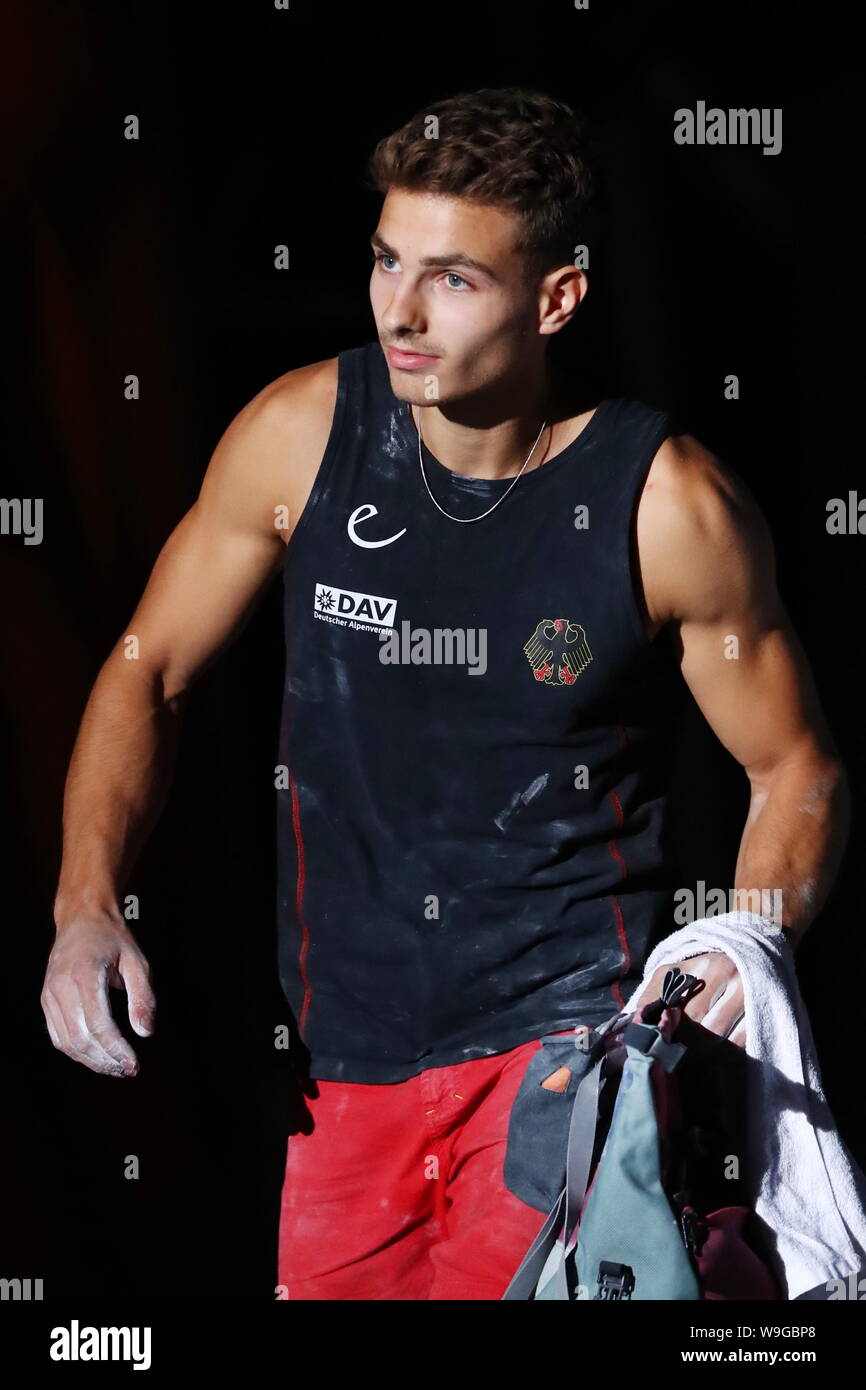 Tokyo, Japan. 13th Aug, 2019. Yannick Flohe (GER) Sport Climbing IFSC