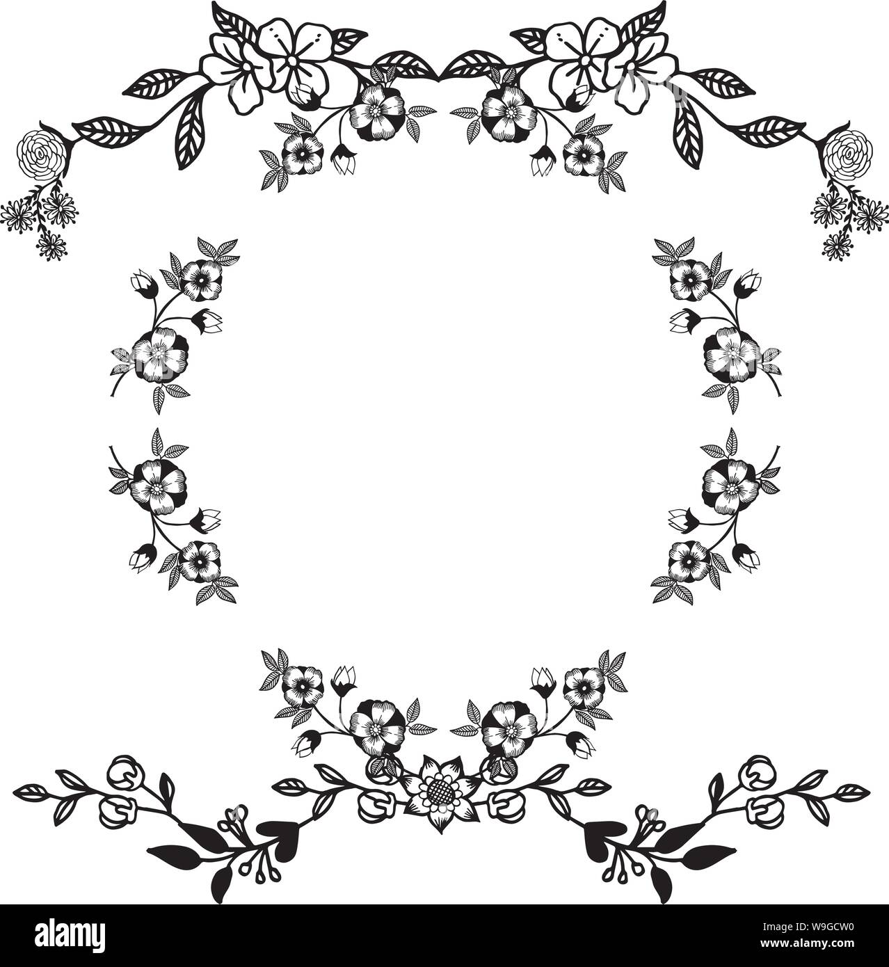 Decoration pattern of card, with background floral frame abstract ...