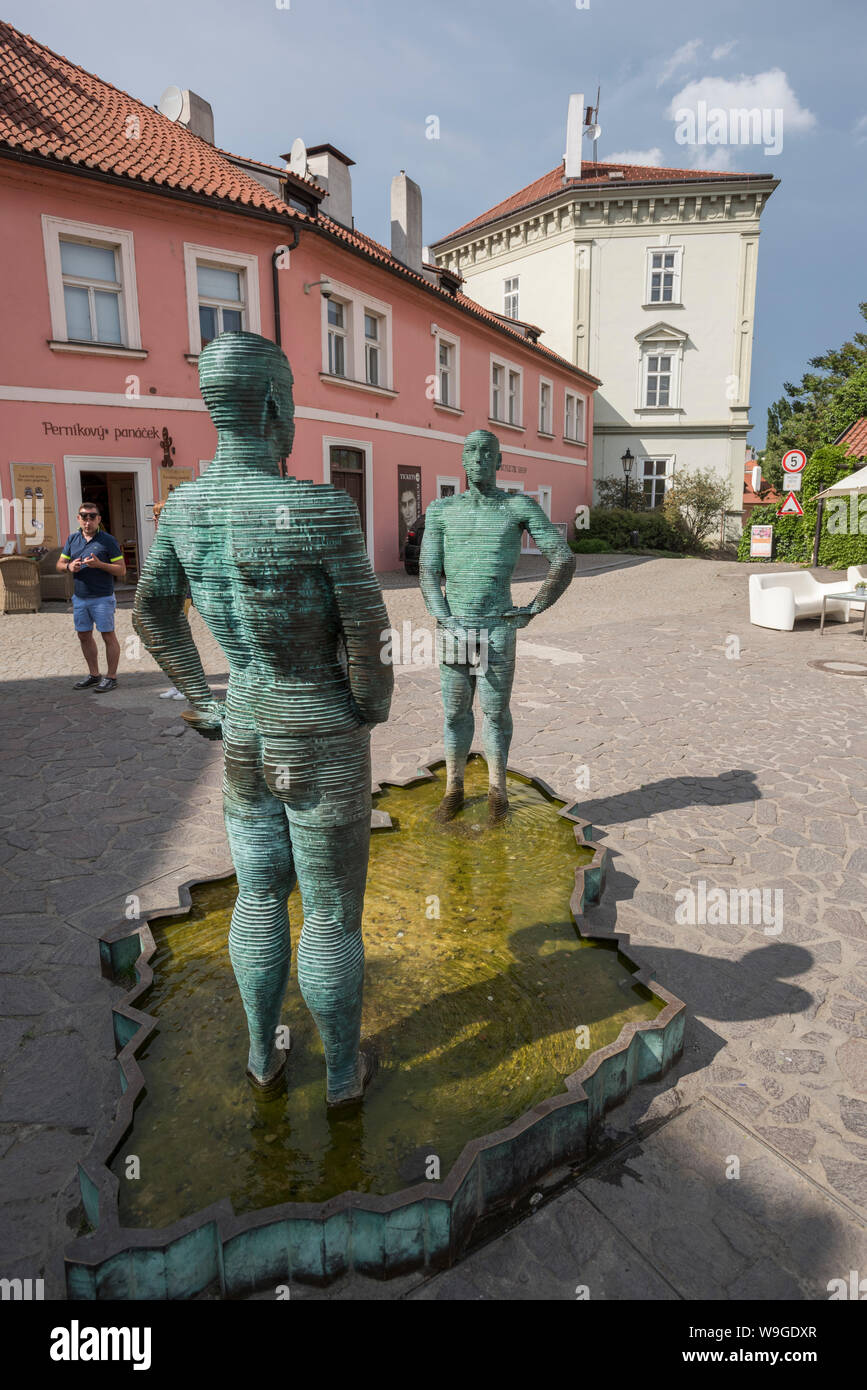 Piss Statue, Prague, Czech Republic, Europe Stock Photo