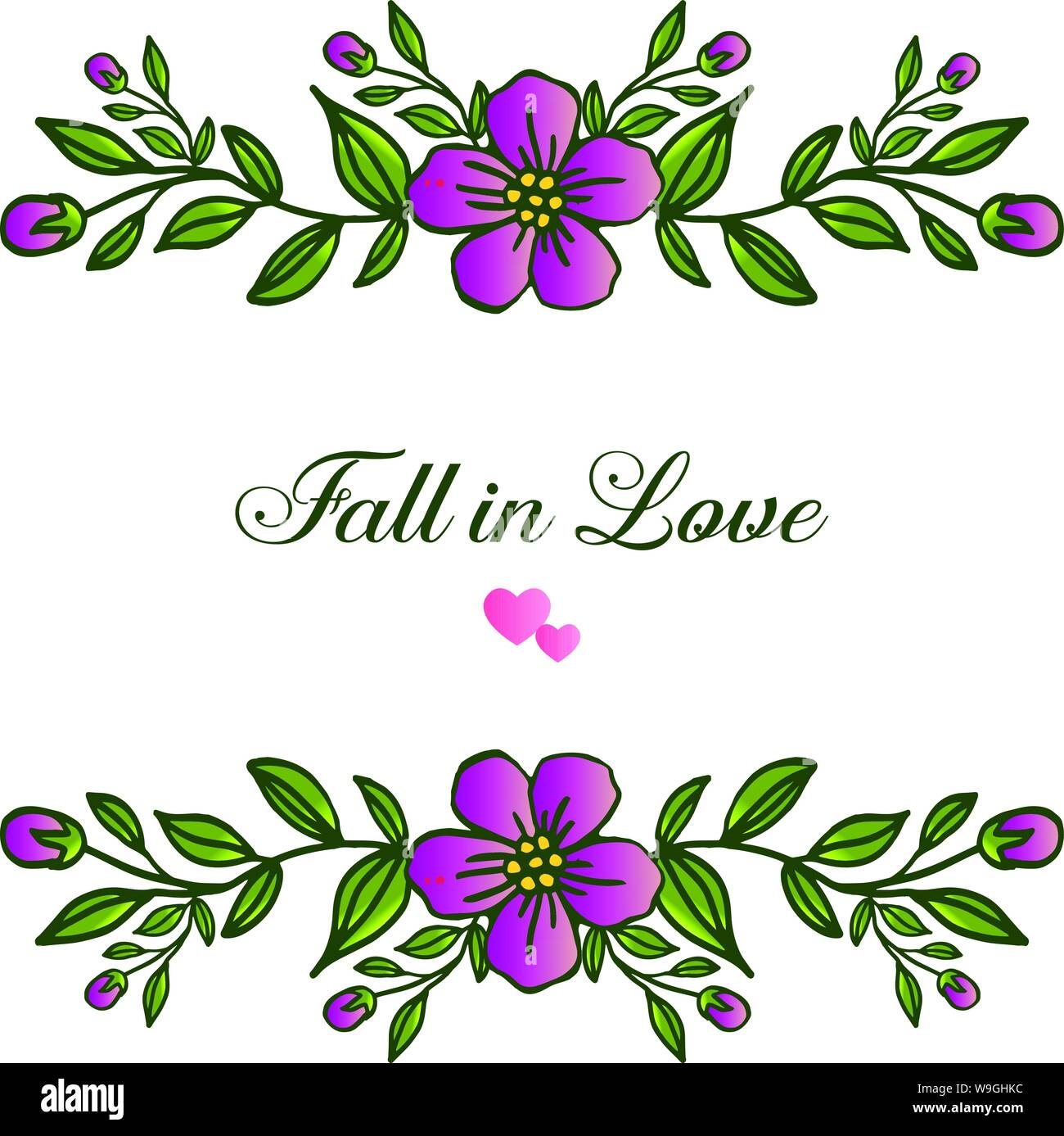 Vintage frame with style unique floral in purple colors, for greeting ...