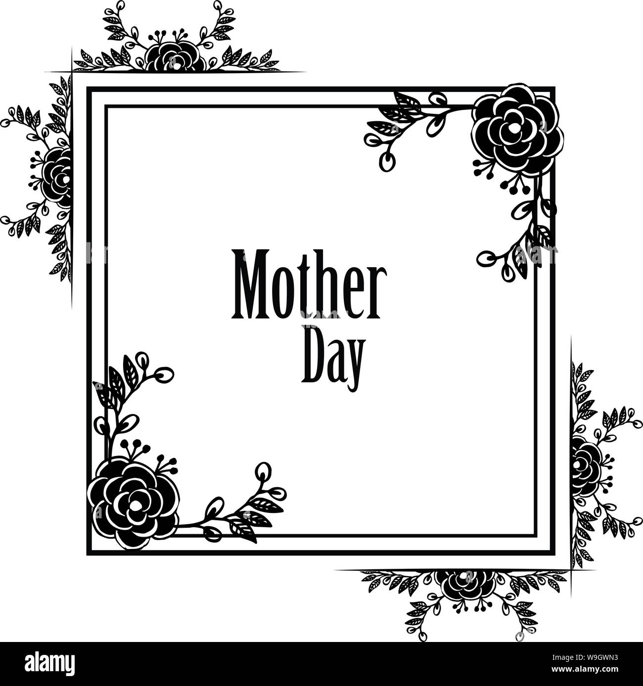 Design silhouette floral frame, template greeting card mother day,  decoration unique. Vector illustration Stock Vector Image & Art - Alamy