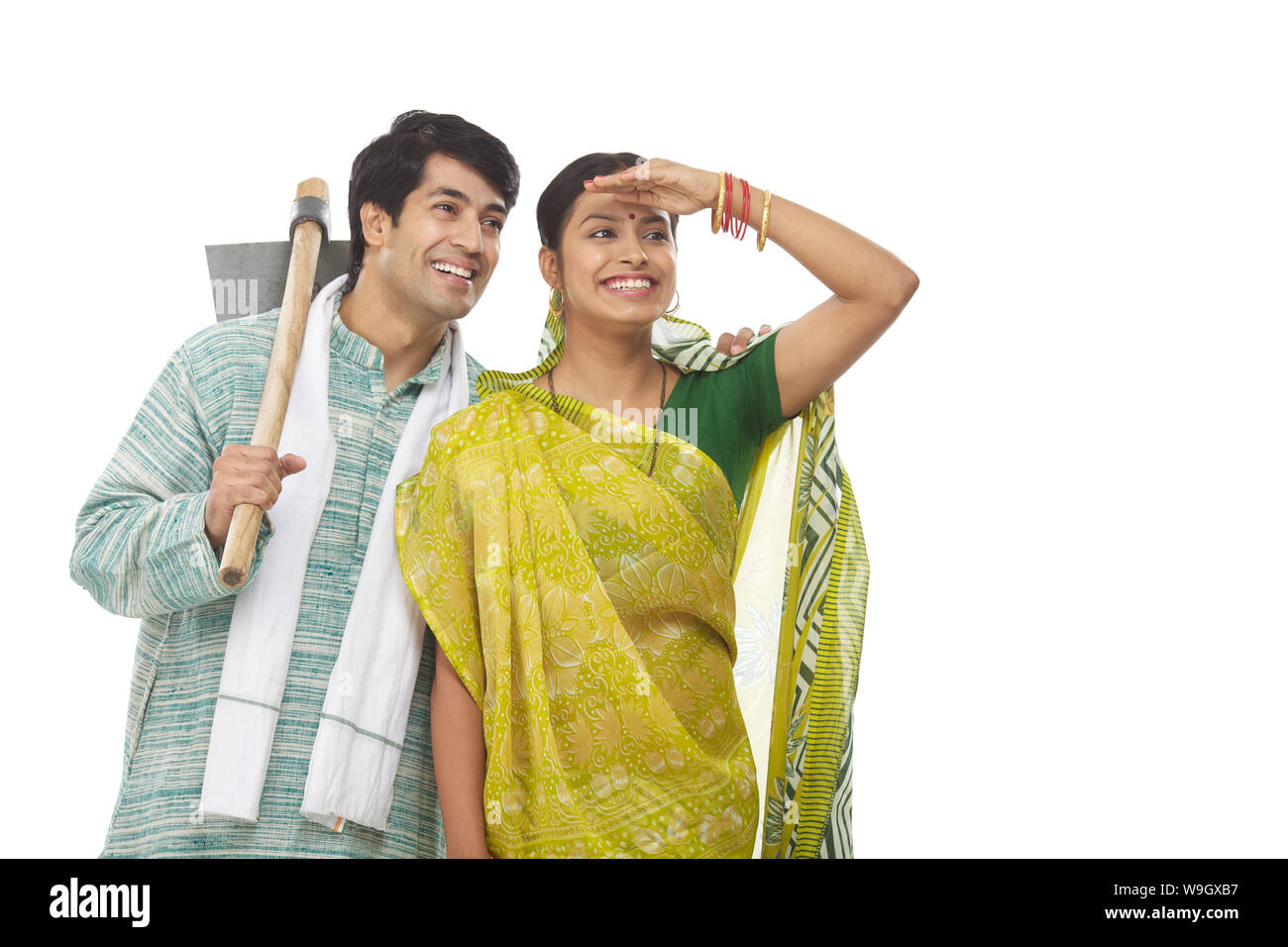 Rural couple standing together and smiling Stock Photo - Alamy