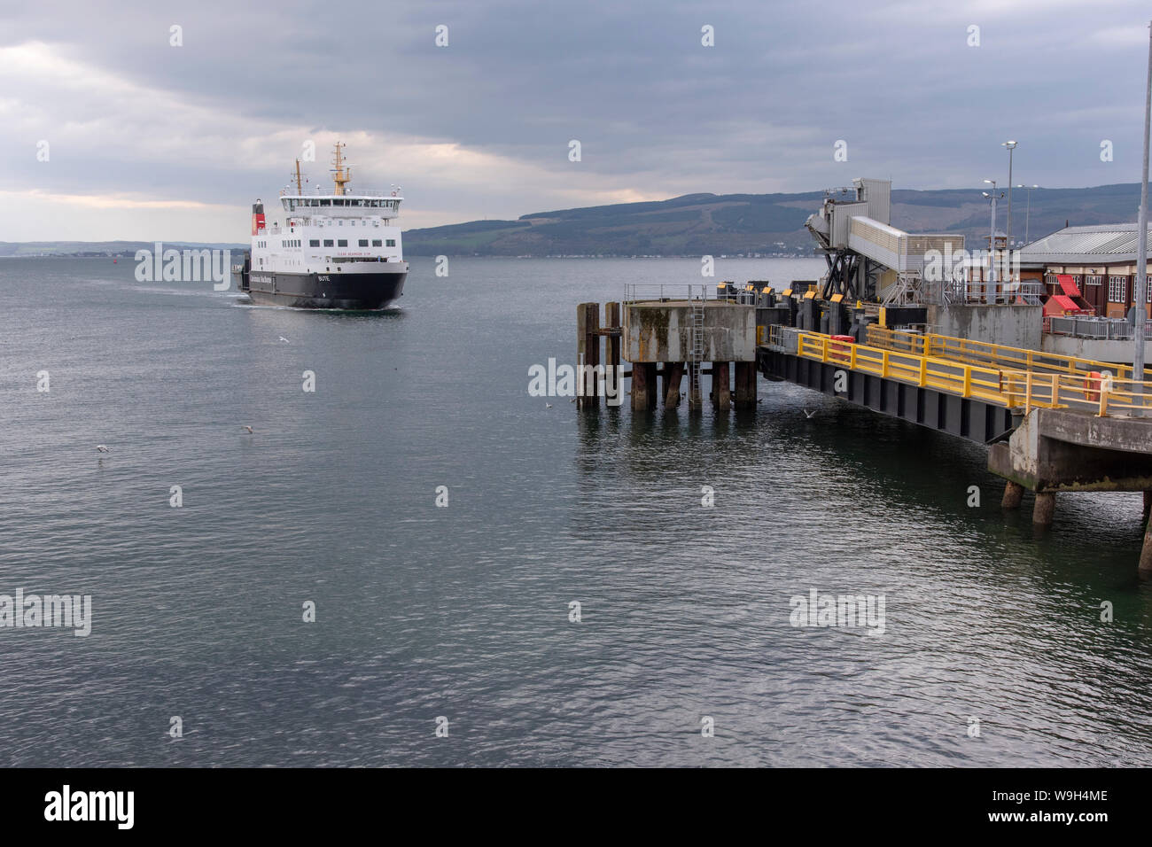 A CalMac ferry operating on the Rothesay to Wemyss Bay crossing. Stock Photo