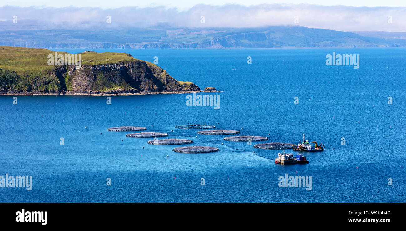 Fishfarm in Uig, Isle of Skye, Scotland, United Kingdom Stock Photo