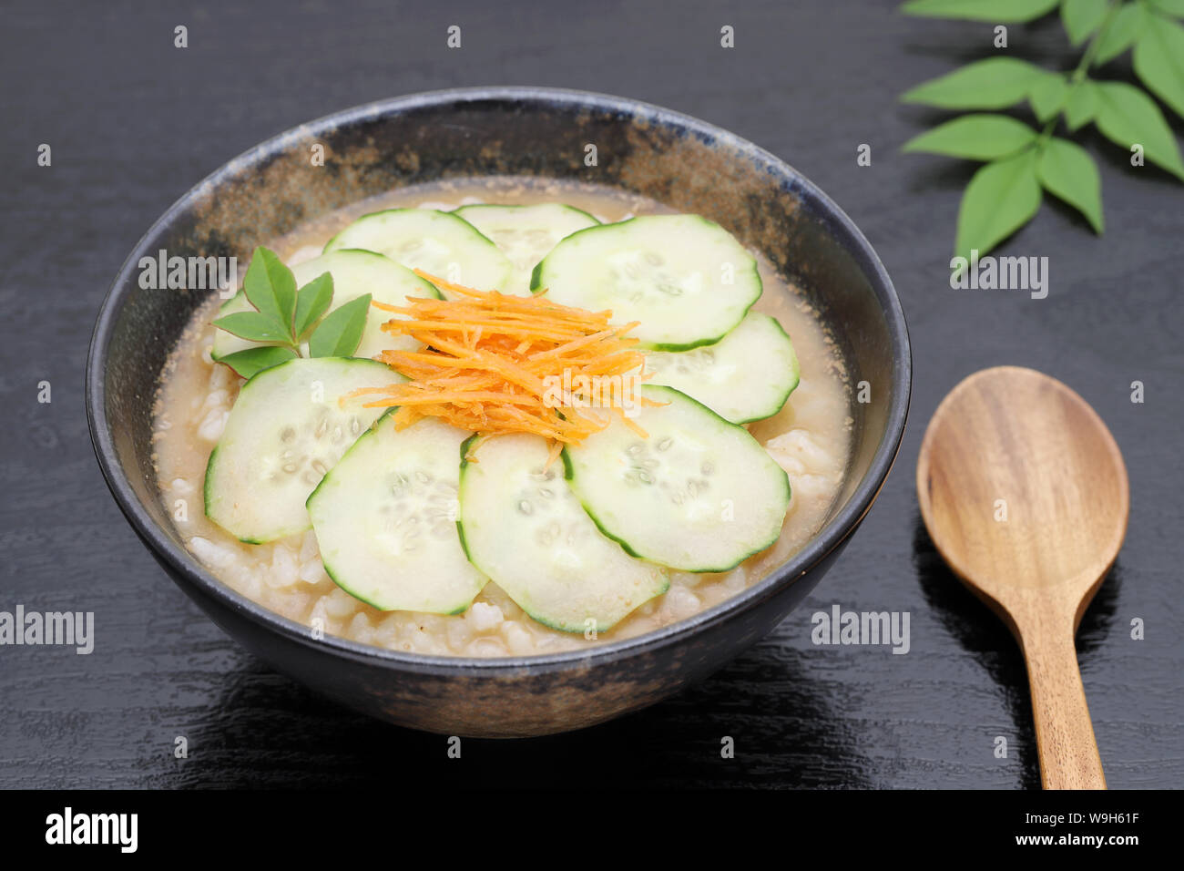 Japanese hiyajiru cold miso soup Stock Photo Alamy