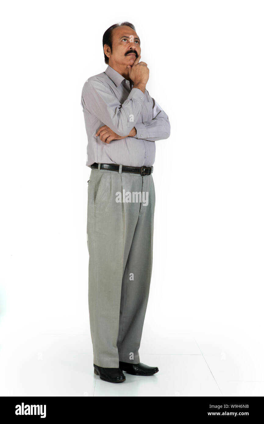 Mature man thinking Stock Photo