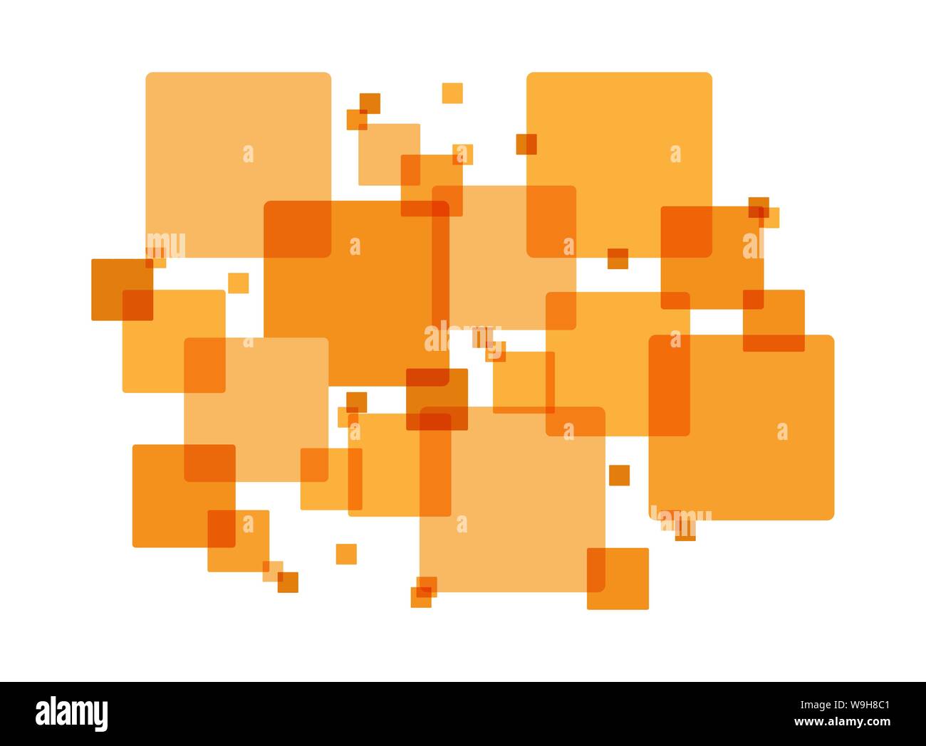 Abstract background of orange intersecting squares, simple flat design ...