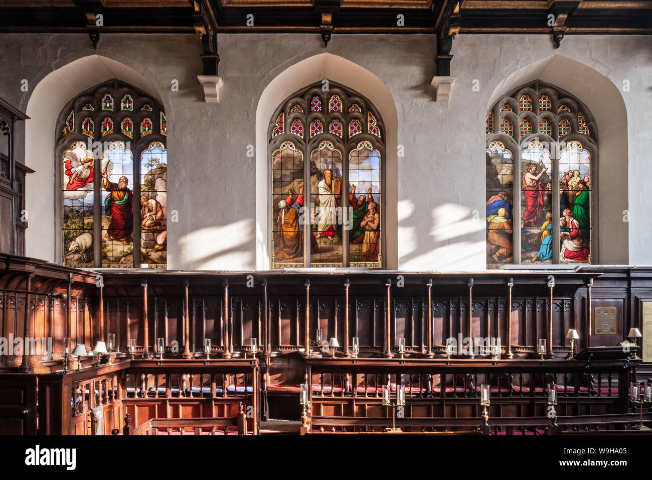 Interior of Peterhouse Chapel, Cambridge Stock Photo