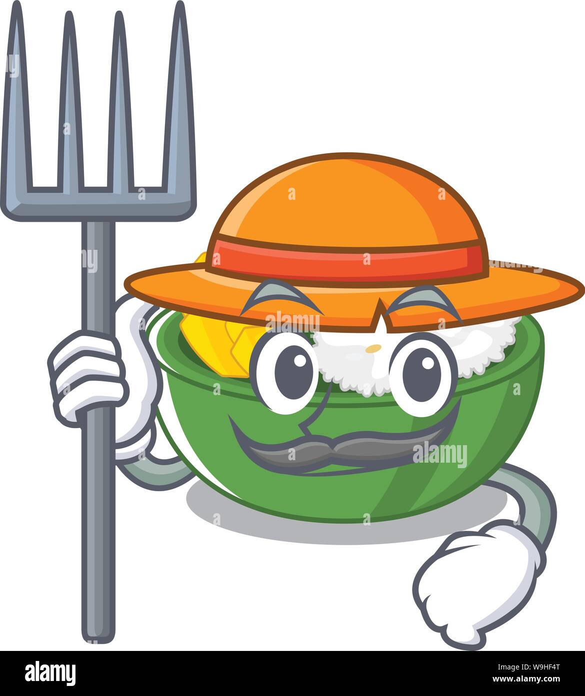 Farmer mango sticky rice isolated the character Stock Vector