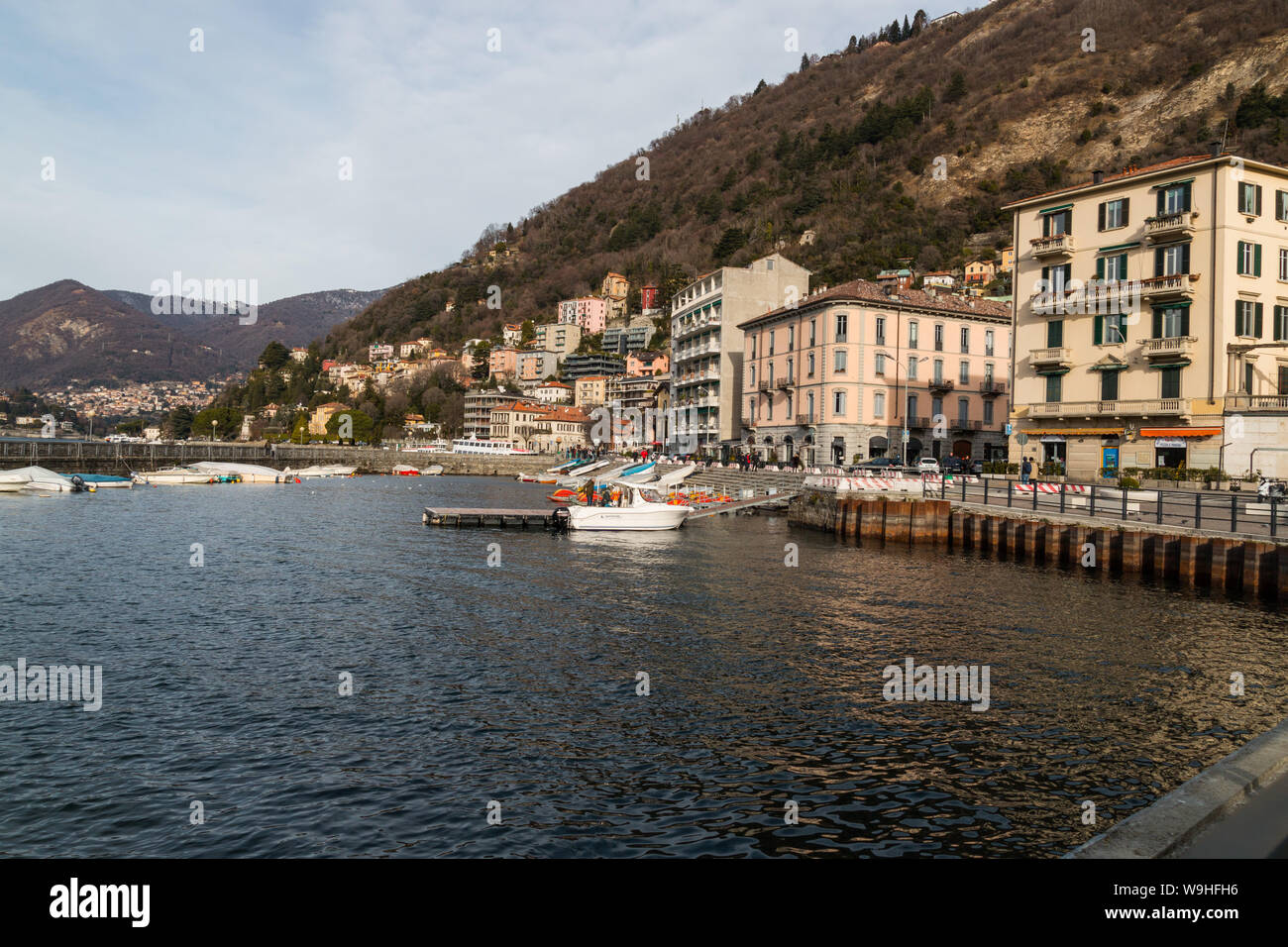 The lakefront of Como, Lake Como, Lombardy, Italy Stock Photo