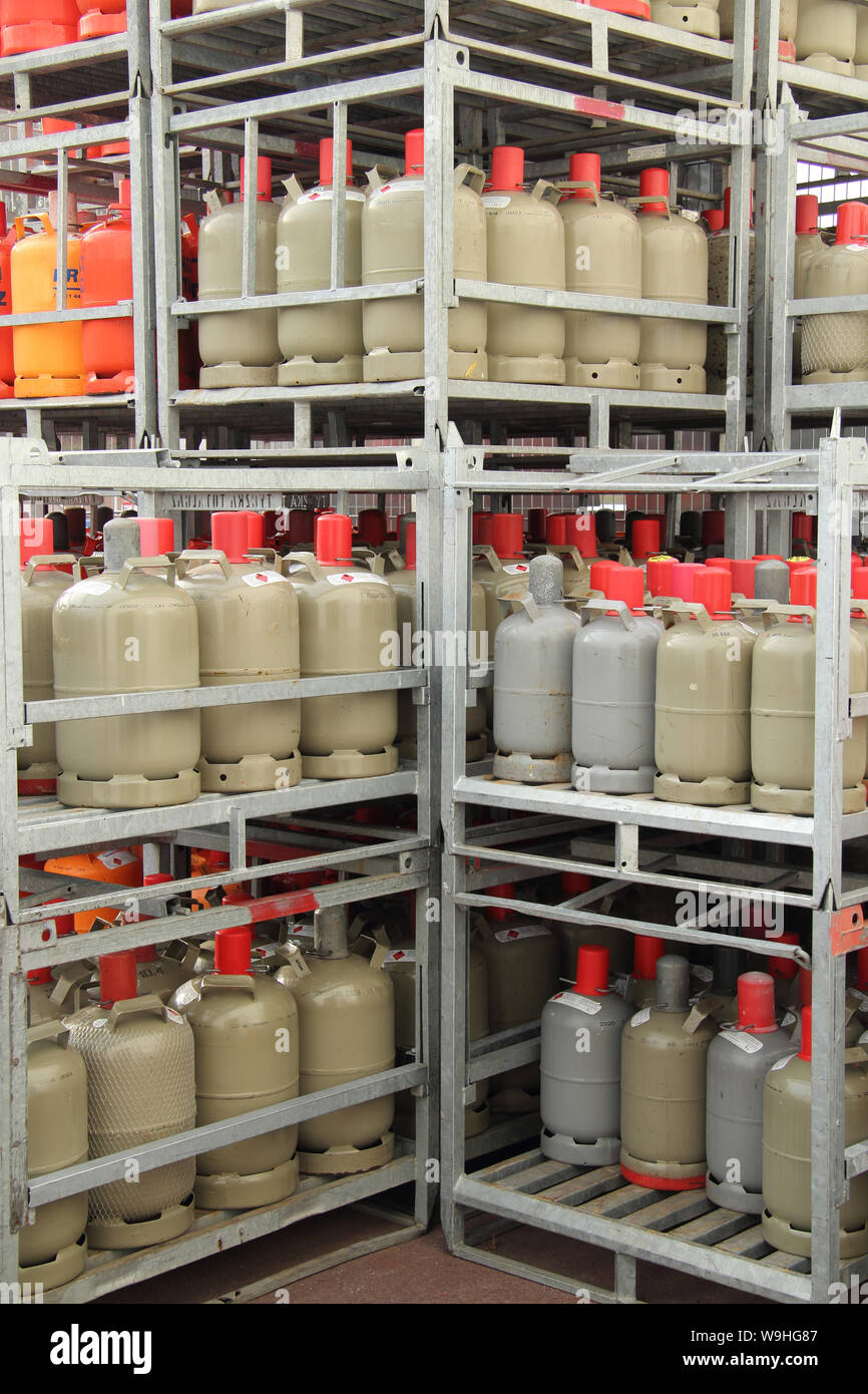 gray gas bottles for sale Stock Photo Alamy