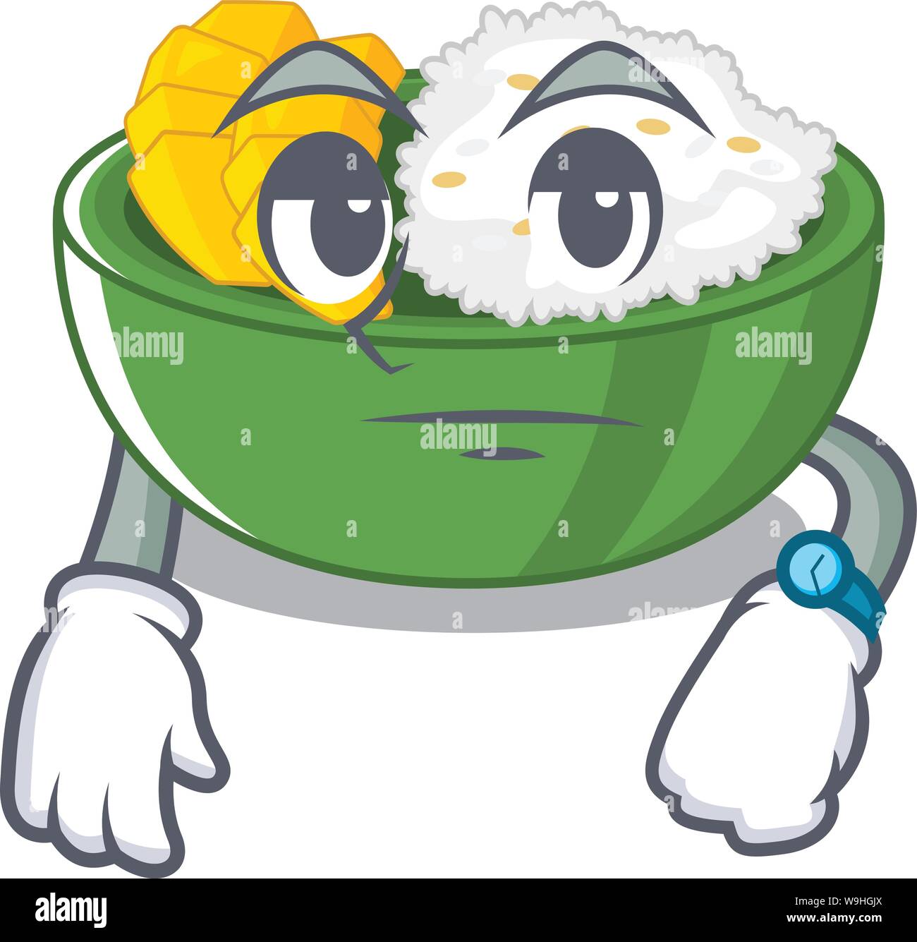 Wait Mango Waiting mango sticky rice with a mascot Stock Vector Image & Art - Alamy
