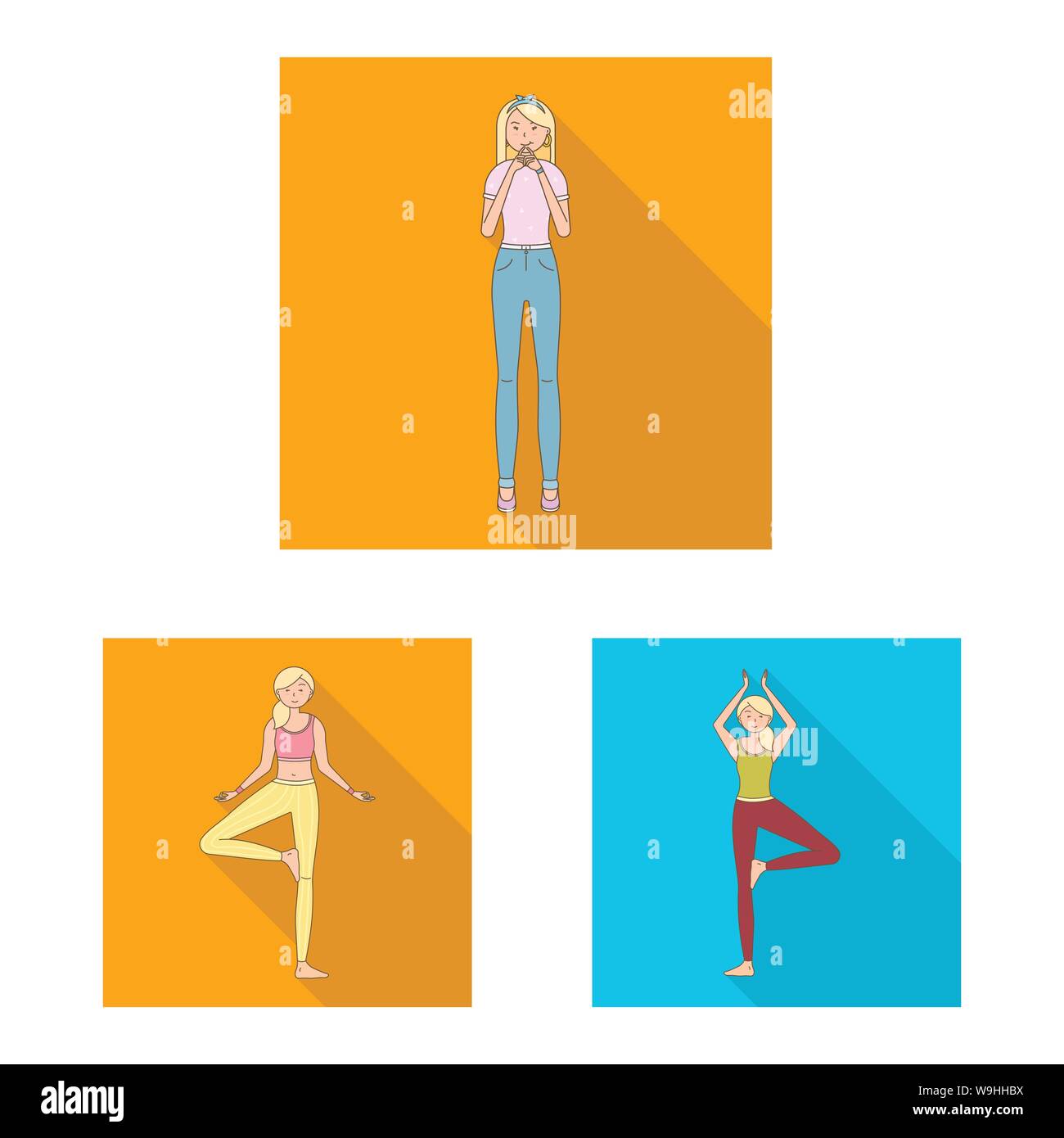 Vector design of woman and body symbol. Collection of woman and style stock vector illustration. Stock Vector