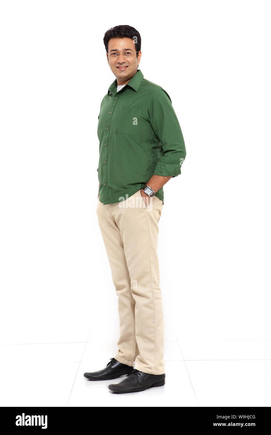 Mature man in green Cut Out Stock Images & Pictures - Alamy