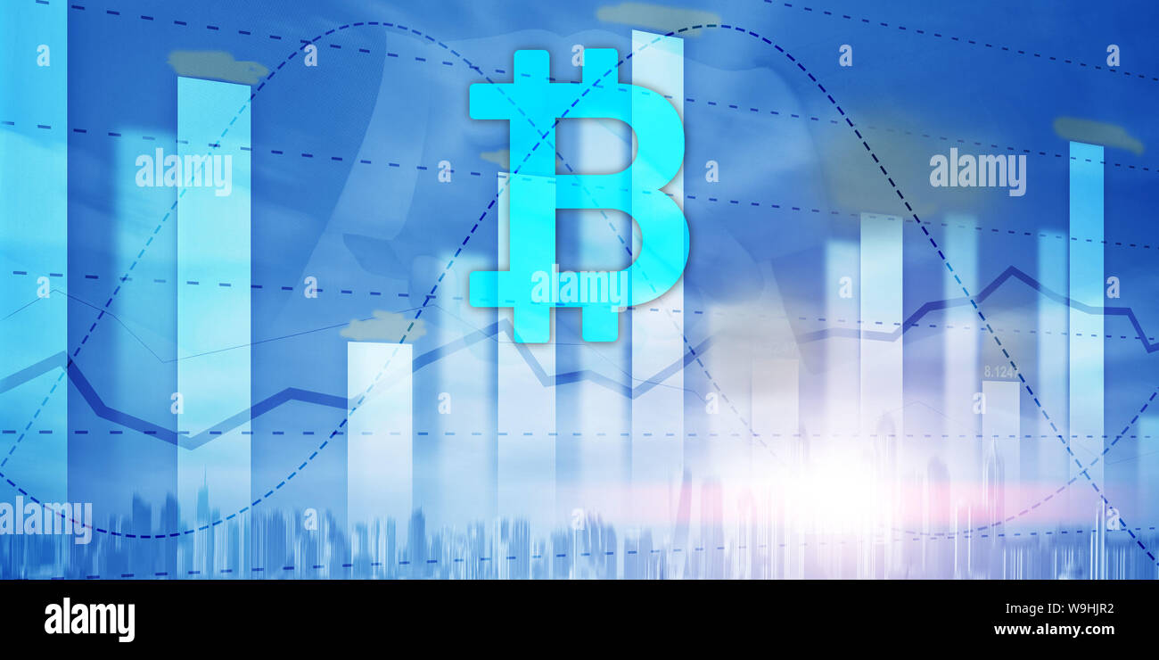 Bitcoin And Diagram Crypto Icon On Futuristic Background Trading Exchange Stock Market Investment Stock Photo Alamy