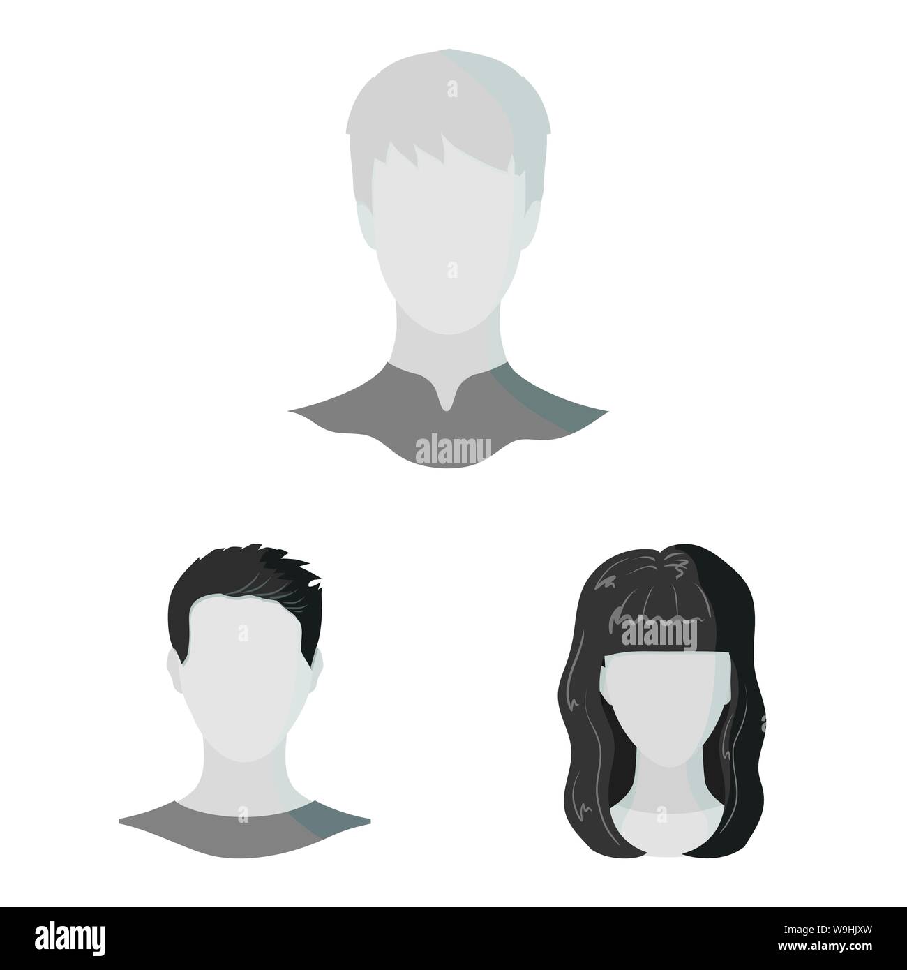 Vector design of character and profile symbol. Set of character and