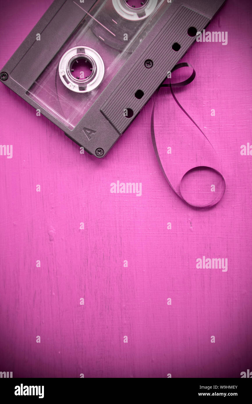 Cassette with Loose Tape Stock Photo Alamy