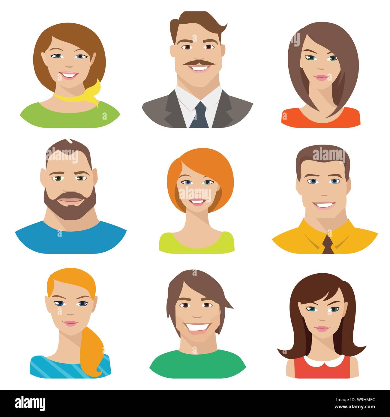 Vector male and female characters in flat style Stock Vector Image ...