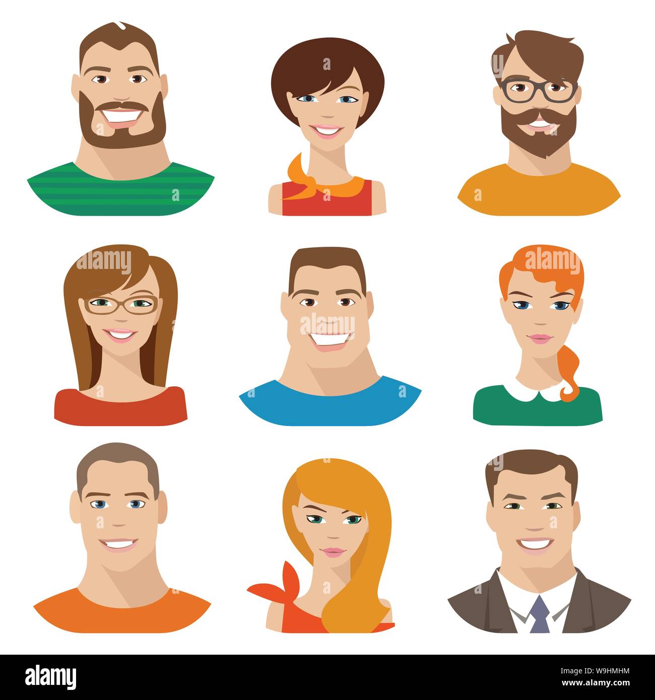 Vector male and female characters in flat style Stock Vector Image ...