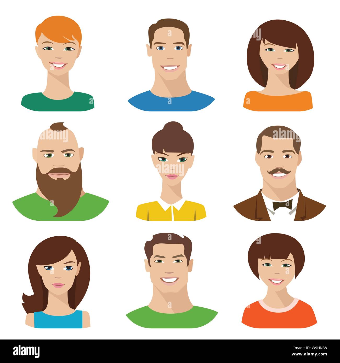 Vector male and female characters in flat style Stock Vector Image ...