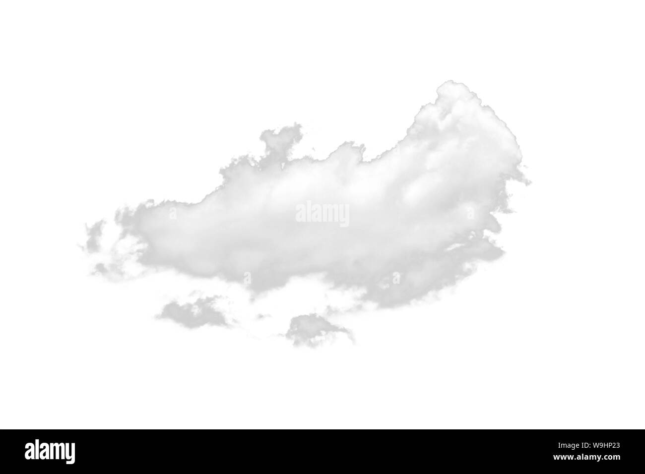 Nature single white cloud isolated on white background. Cutout clouds element design for multi purpose use. Stock Photo