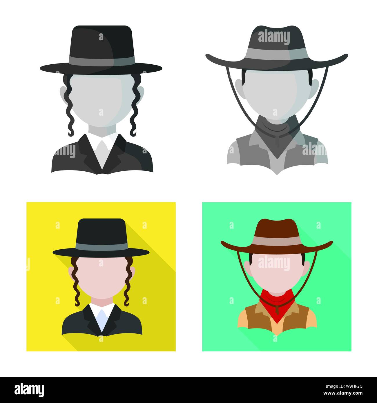 Vector illustration of imitator and resident sign. Collection of ...
