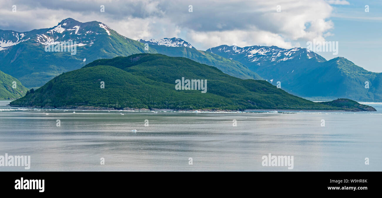 haenke island surrounded by icebergs viewed from a cruise ship near the ...