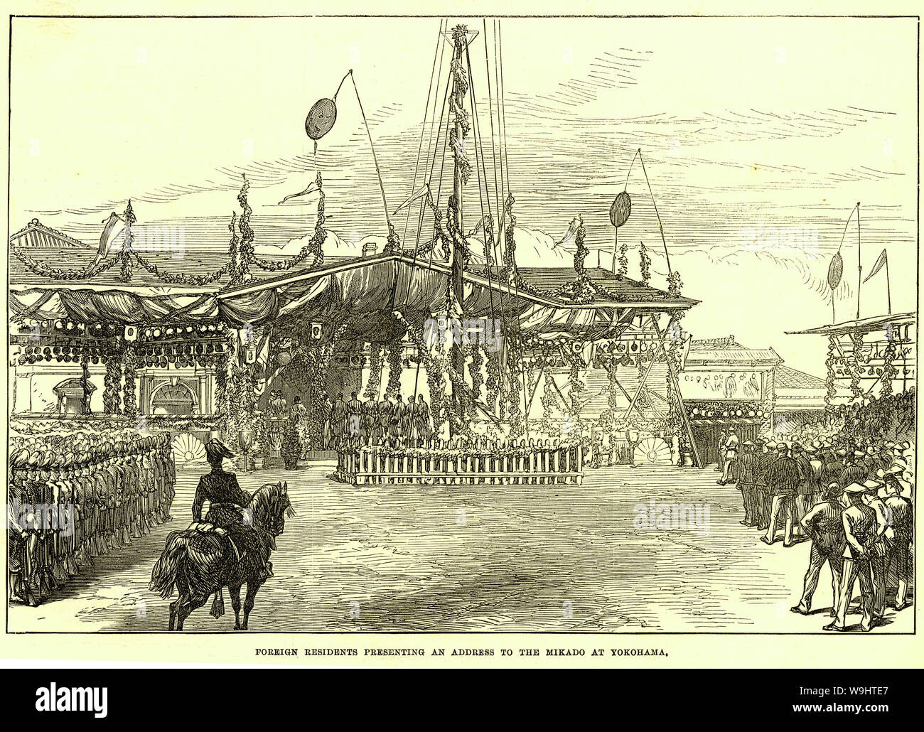 1870s Japan Opening Of First Japanese Railway A Crowd Has Assembled At Yokohama Station On The Official Opening Day Of Japan S First Railway On October 14 1872 Meiji 1870s Japan Opening Of First Japanese Railway A Crowd Has Assembled At Yokohama Station On The Official Opening Day Of Japan S First Railway On October 14 1872 Meiji