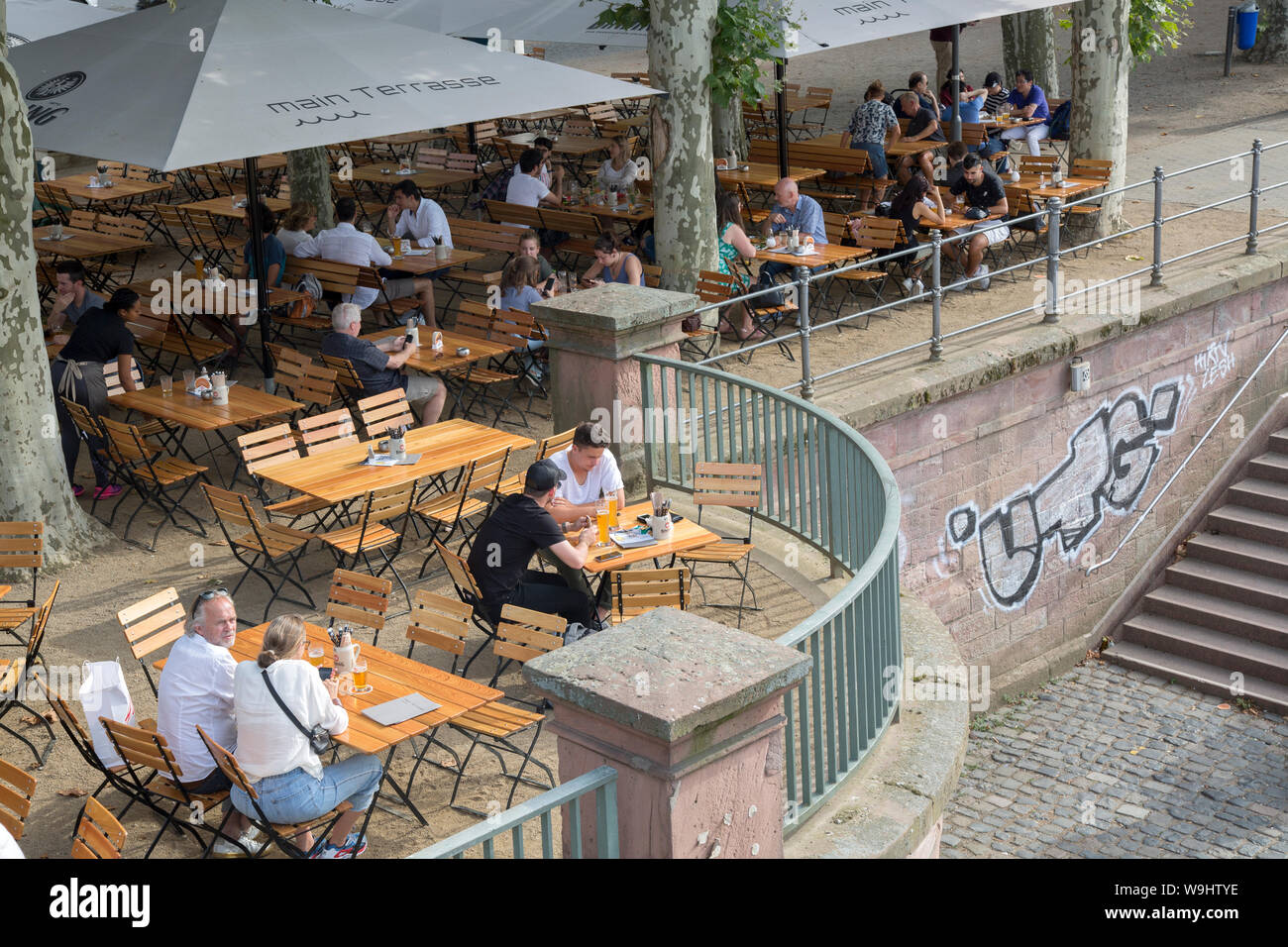 Main Terrasse Cafe Terrace; Frankfurt; Germany Stock Photo - Alamy