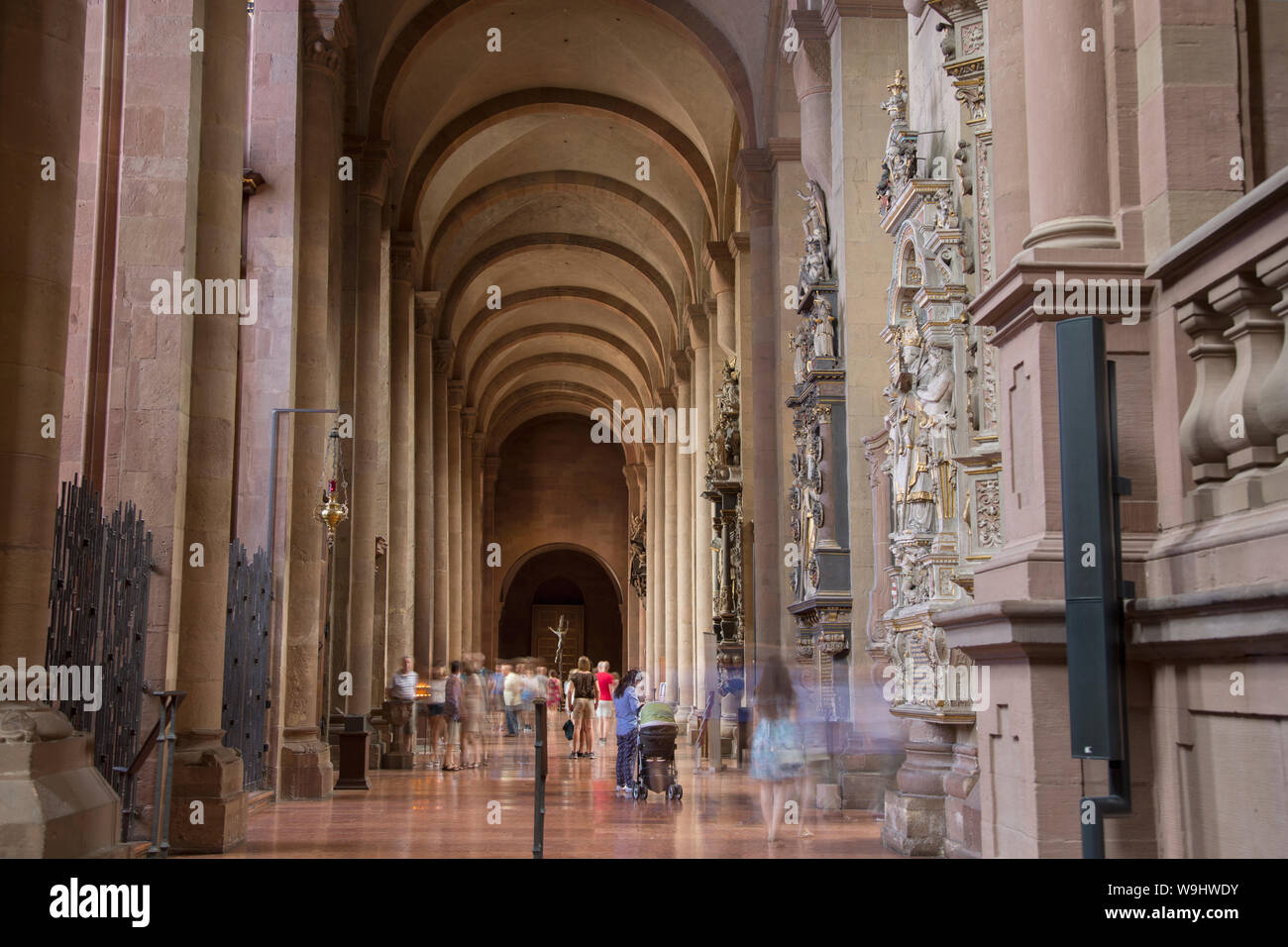 Interior of Mainzer Dom Cathedral Church; Mainz; Germany Stock Photo