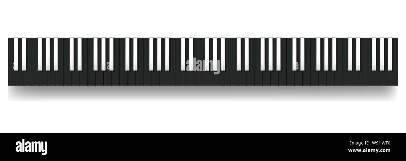 piano keyboard clipart black and white