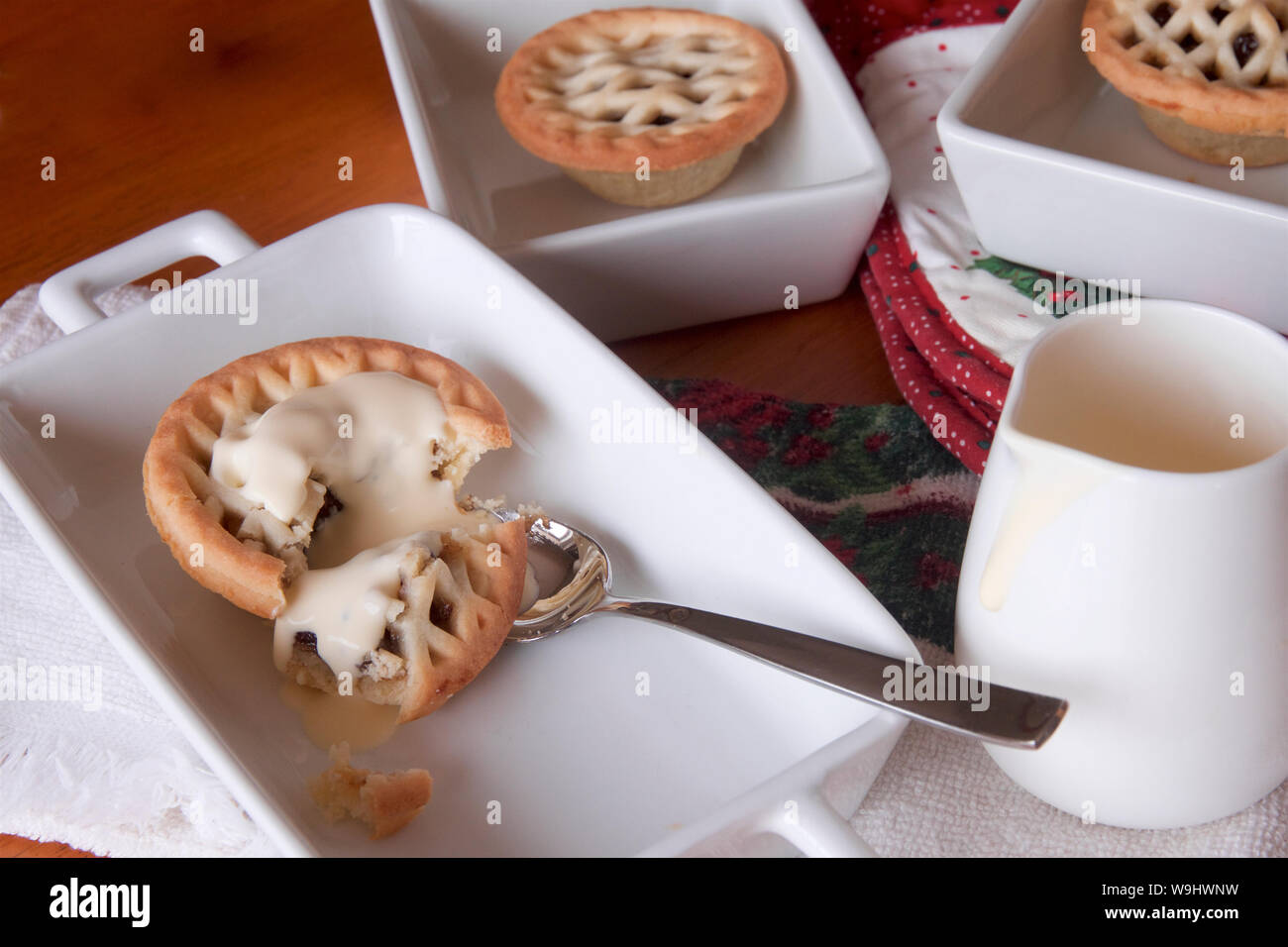Minc tarts for desert at Christmas time. Stock Photo