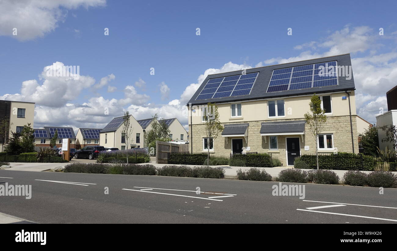 New contemporary sustainable low energy housing development with solar ...