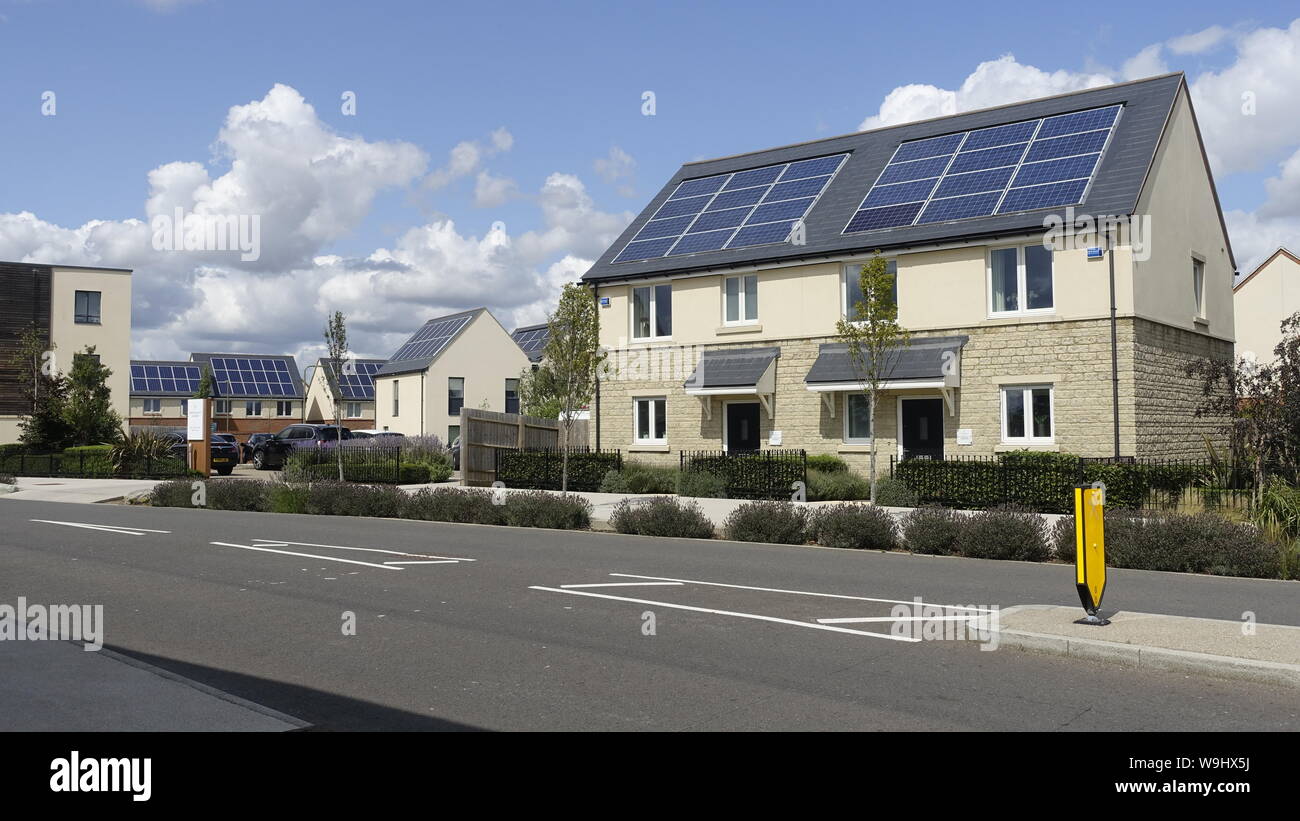 New contemporary sustainable low energy housing development with solar