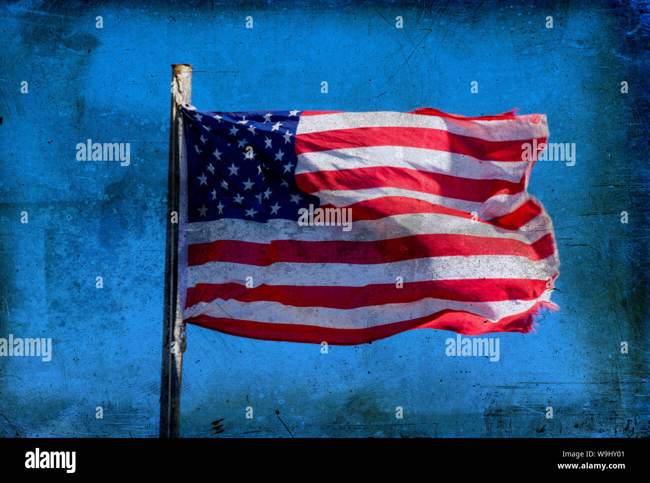 Digital composing, American flag Stock Photo