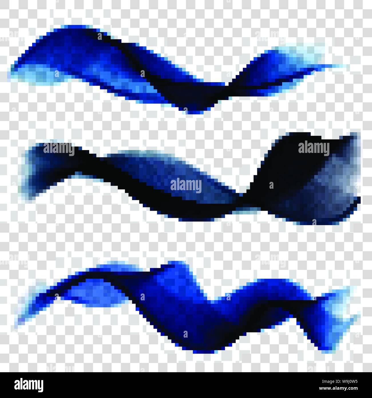 Set of blue abstract wave Stock Vector