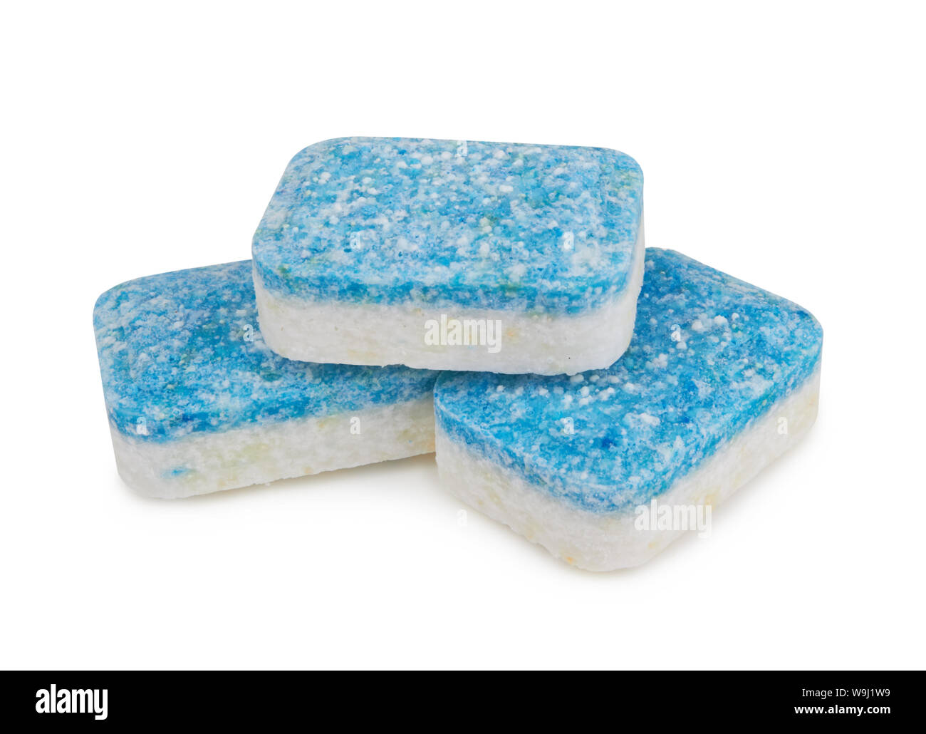 Dishwasher tablets isolated on a white background Stock Photo