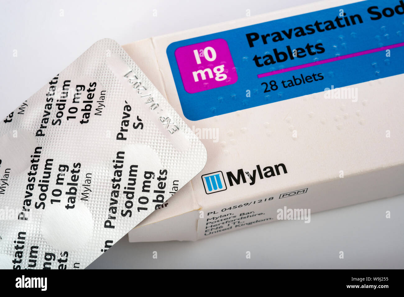 Pravastatin Sodium tablets Stock Photo
