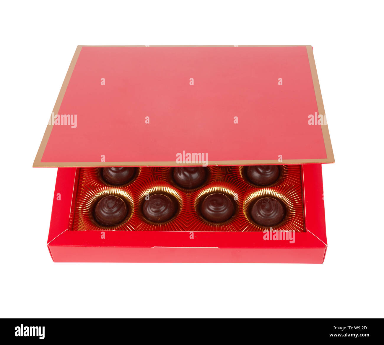 chocolate candy in a box isolated on white background Stock Photo Alamy