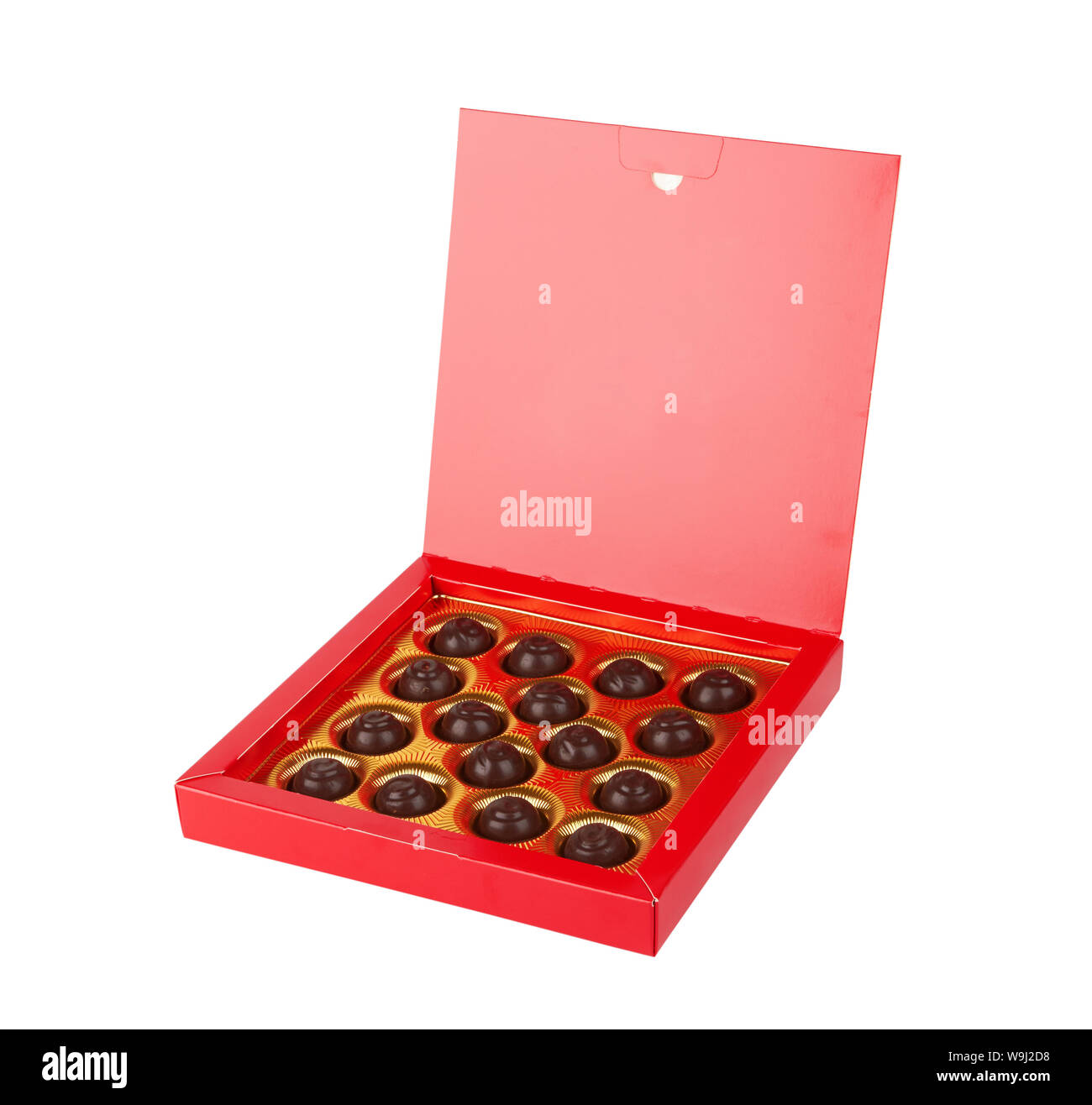 chocolate candy in a box isolated on white background Stock Photo Alamy