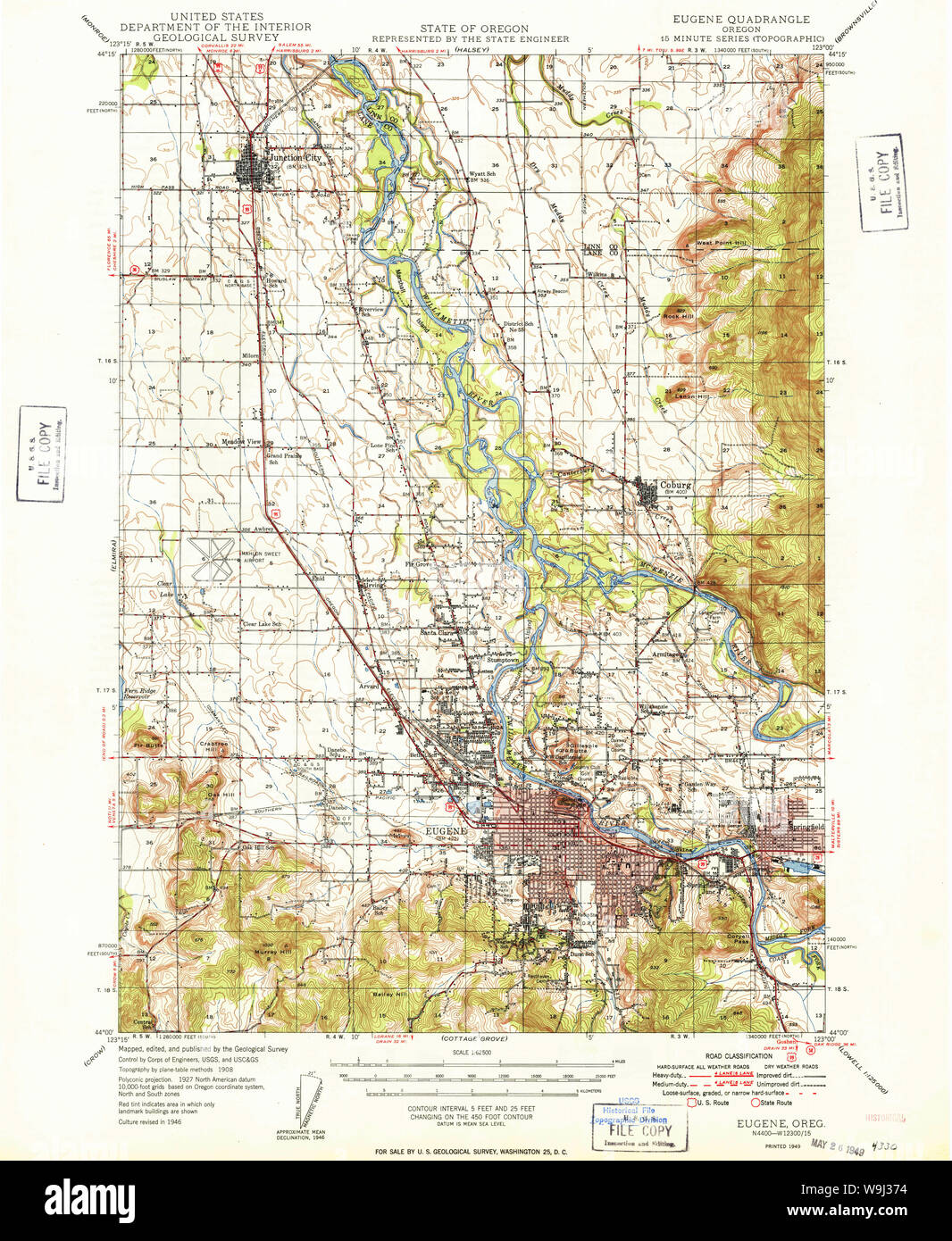 Map of eugene oregon hires stock photography and images Alamy