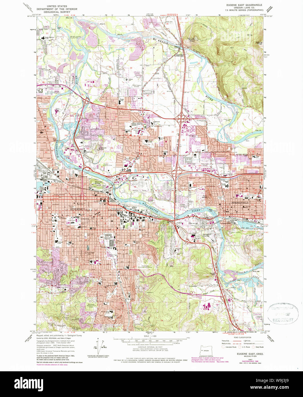 Map of eugene oregon Cut Out Stock Images & Pictures - Alamy