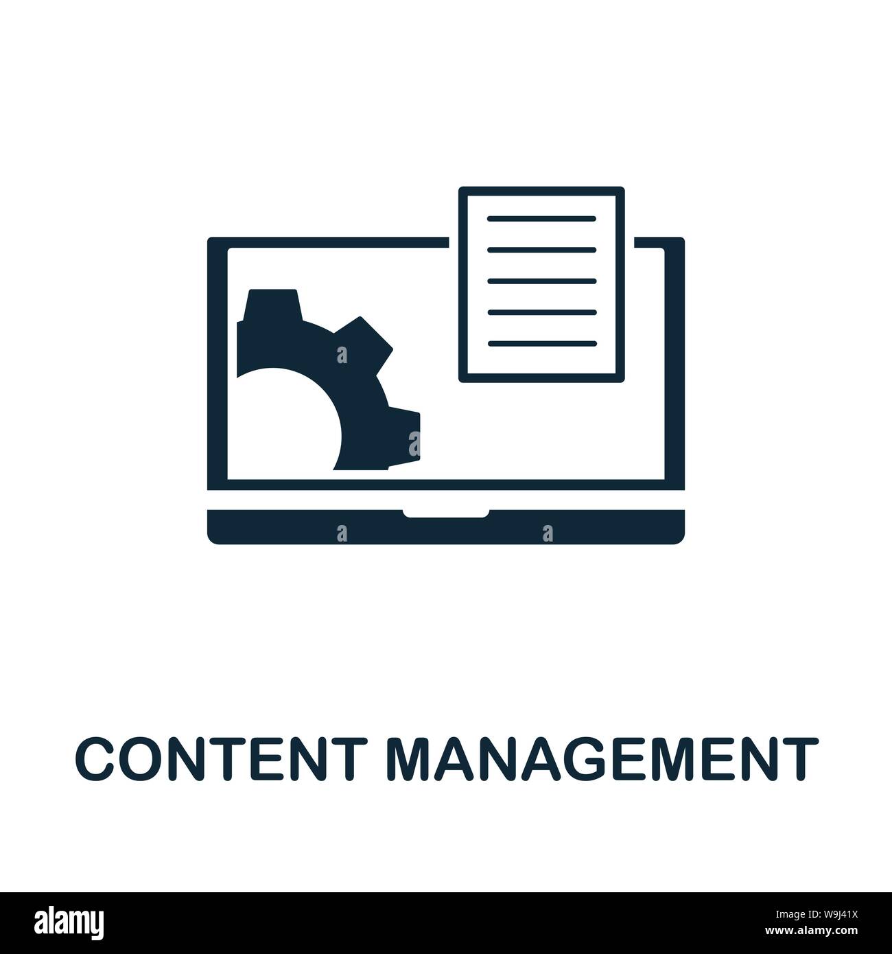 Monitoring and analysis content simple set. CMS concept icon. One of stages  of content management system process. Inspection or testing. Isolated  symbol for web and mobile phone. Vector 23107951 Vector Art at