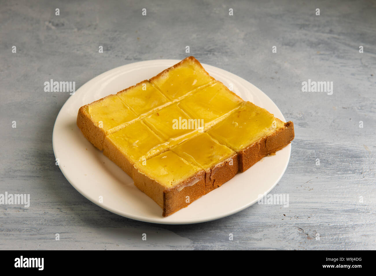 Common oriental breakfast set in Malaysia consisting of toast bread