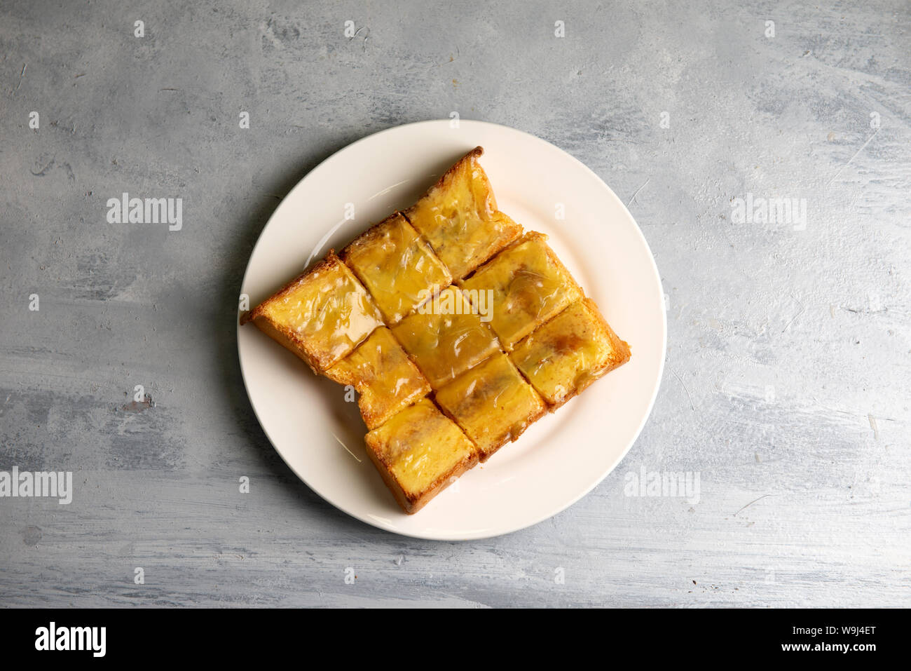 Common oriental breakfast set in Malaysia consisting of toast bread